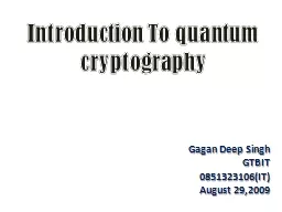 Introduction  To quantum cryptography