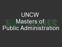 UNCW Masters of Public Administration