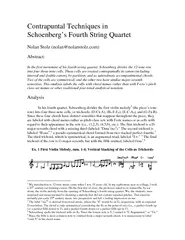 Contrapuntal Techniques in Schoenberg's Fourth String Quarftct
