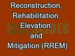 New  Jersey Reconstruction, Rehabilitation, Elevation, and Mitigation (RREM)