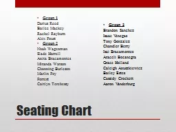 Seating Chart Group 1 Darius Reed