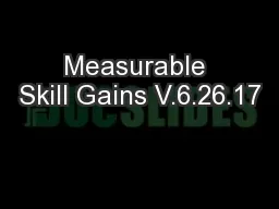 Measurable Skill Gains V.6.26.17