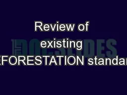 Review of existing REFORESTATION standards