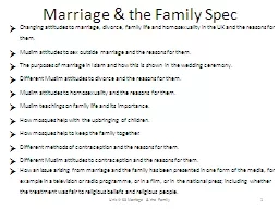 Marriage & the Family Spec