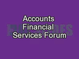 Accounts Financial Services Forum