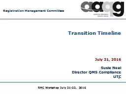 1 Transition Timeline July 21, 2016