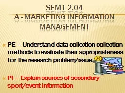 SEM1 2.04 A - Marketing information management