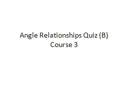 Angle Relationships  Quiz (B)