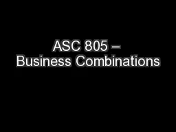 ASC 805 – Business Combinations