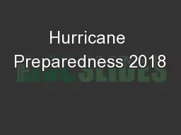Hurricane Preparedness 2018