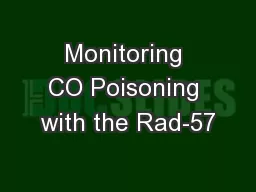 Monitoring CO Poisoning with the Rad-57