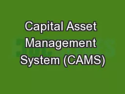 Capital Asset Management System (CAMS)