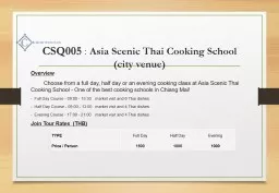 CSQ005  :   Asia Scenic Thai Cooking School