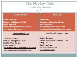 Start-Up Law Talk www.startuplawtalk.com