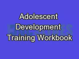 Adolescent Development Training Workbook