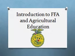 Introduction to FFA and Agricultural Education