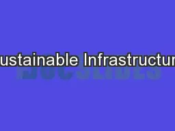 Sustainable Infrastructure