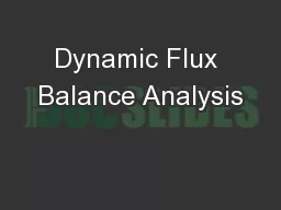 Dynamic Flux Balance Analysis