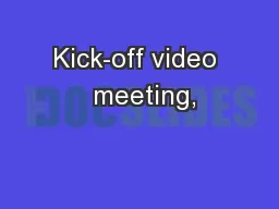 Kick-off video  meeting,