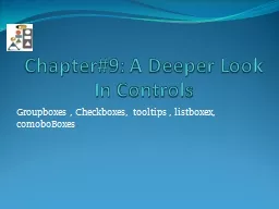 Chapter#9:  A Deeper Look In Controls