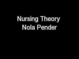 Nursing Theory Nola Pender