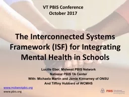 The Interconnected Systems Framework (ISF) for Integrating Mental Health in Schools