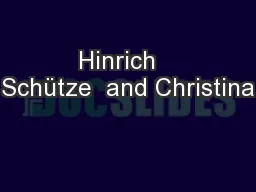 Hinrich   Schütze  and Christina