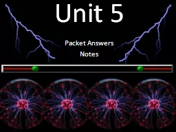 Unit 5  Packet Answers  Notes