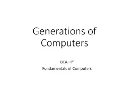 Generations of Computers