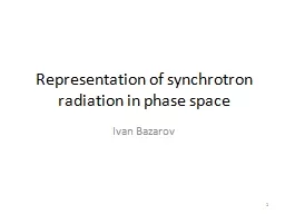 Representation of synchrotron radiation in phase space