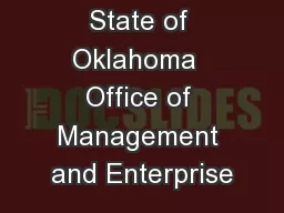 State of Oklahoma  Office of Management and Enterprise