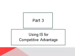 Using IS for  Competitive Advantage