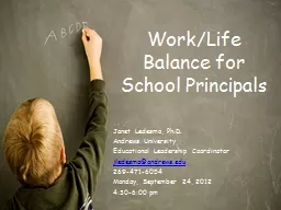Work/Life Balance for School Principals