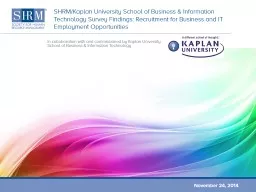 SHRM/Kaplan University  School of Business & Information