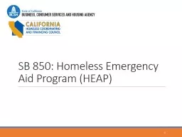 SB 850: Homeless Emergency Aid Program (HEAP)