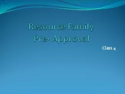 Resource Family  Pre- Approval