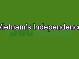 Vietnam’s Independence