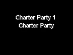 Charter Party 1 Charter Party