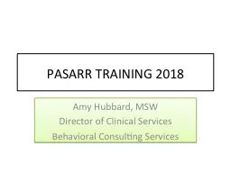 PASARR TRAINING 2018 Amy Hubbard, MSW