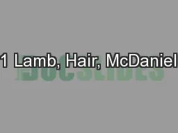 1 Lamb, Hair, McDaniel