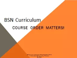 BSN Curriculum Course Order Matters!