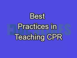 Best Practices in Teaching CPR