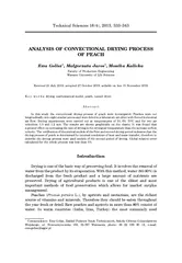 Technical Sciences    ANALYSIS OF CONVECTIONAL DRYING