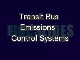 Transit Bus Emissions  Control Systems
