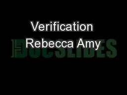 Verification Rebecca Amy