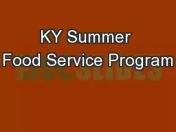 KY Summer Food Service Program