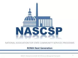 NATIONAL ASSOCIATION FOR STATE COMMUNITY SERVICES PROGRAMS