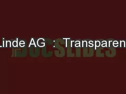 Linde AG  :  Transparent