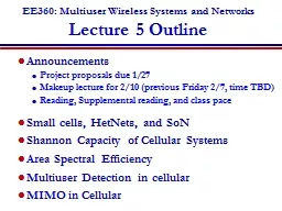 EE360: Multiuser Wireless Systems and Networks