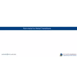 Non-metal  to Metal  Transitions